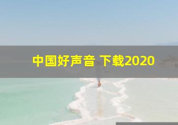 中国好声音 下载2020